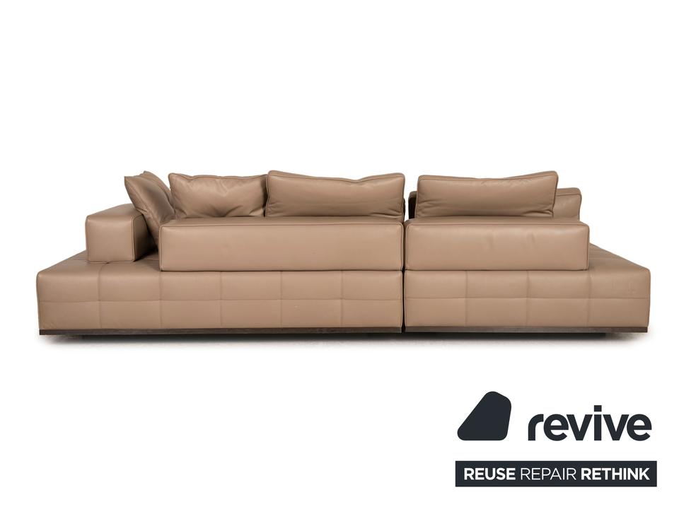 Minotti Lawrence Clan Leder Sofa Beige Ecksofa Couch – Bild 7