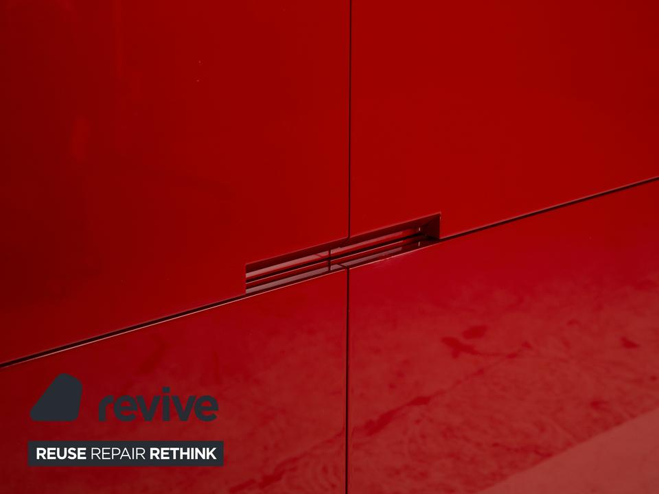 B&B Italia Holz Sideboard Rot Hochglanz 4 Türen Metallfüße – Bild 6