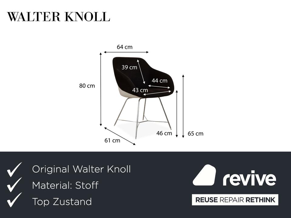 Walter Knoll Turtle Chair Stoff Sessel Braun Schwarz – Bild 2