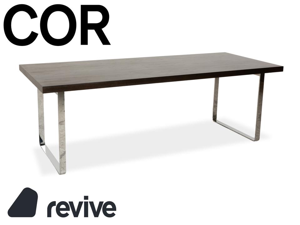 Cor Quant Holz Esstisch Dunkelbraun Chrom