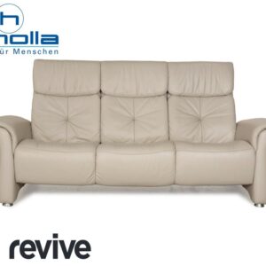 Himolla Cumuly Leder Dreisitzer Beige Hellgrau Sofa Couch
