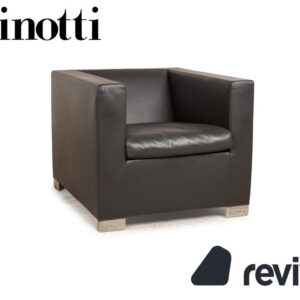 Minotti Suitcase line Leder Sessel Grau