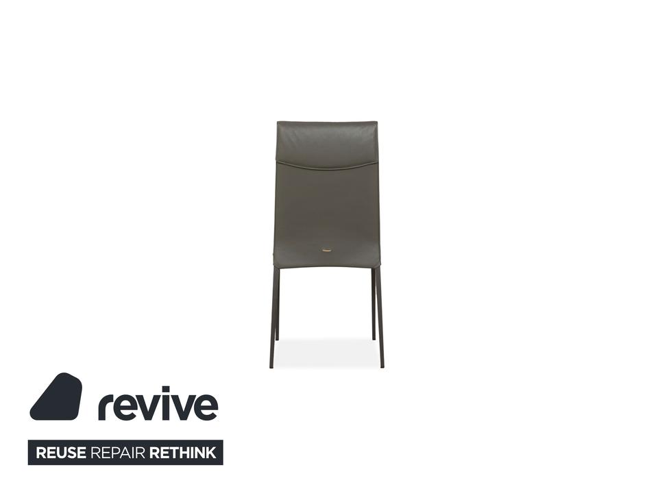 4er Garnitur Cattelan Italia Isabel Leder Stuhl Grau – Bild 11