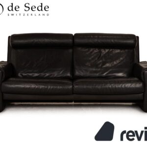 de Sede Leder Dreisitzer Schwarz Sofa Couch