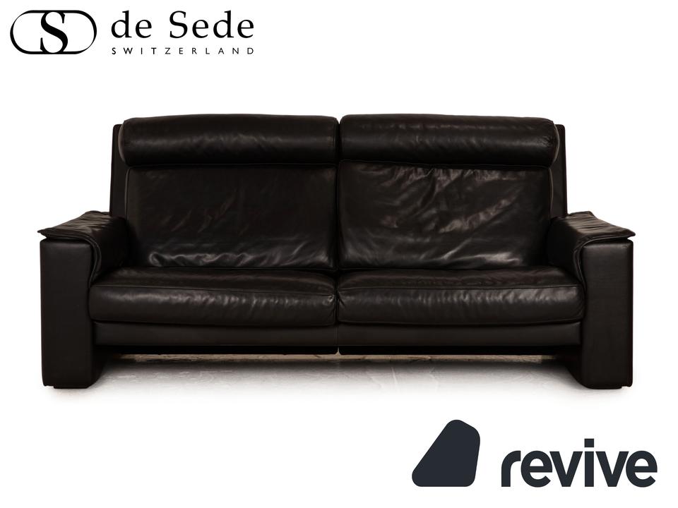 de Sede Leder Dreisitzer Schwarz Sofa Couch