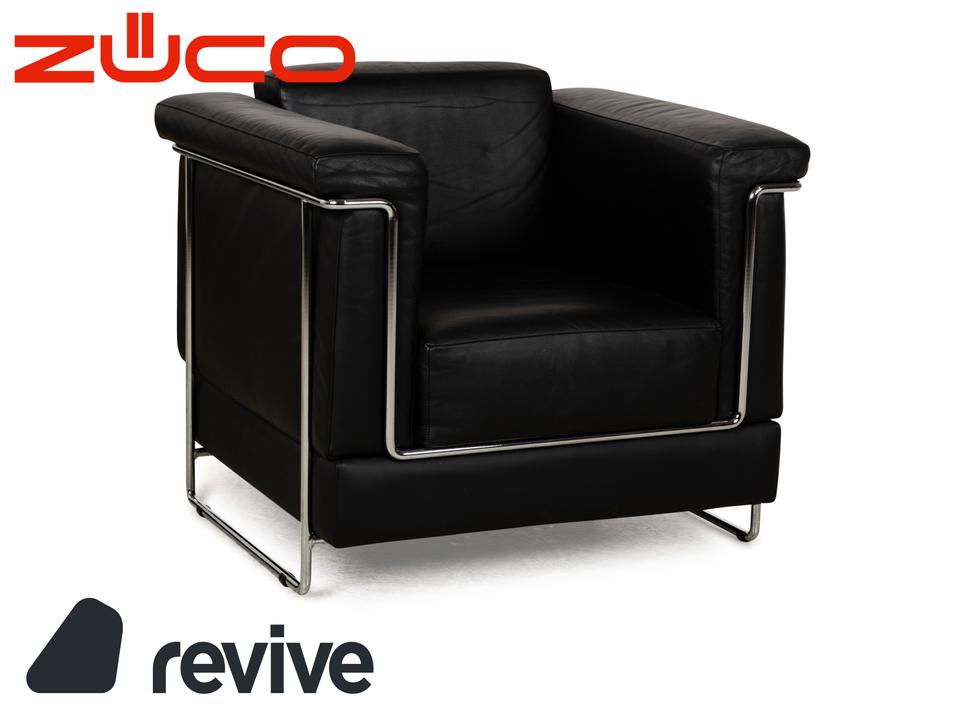 Züco Carat Leder Sessel Schwarz