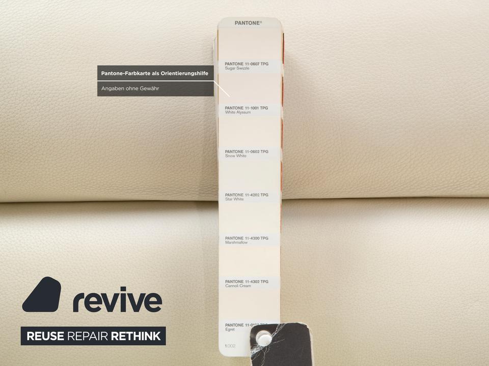 2x Cor Sinus Leder Sessel Freischwinger Creme Weiß inkl. Hocker – Bild 11