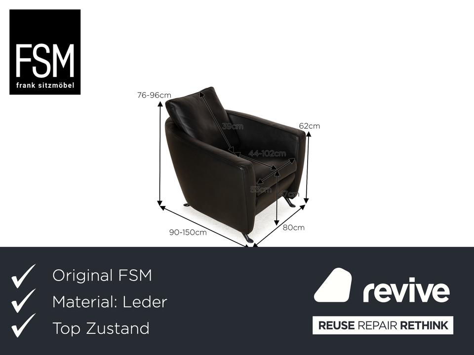 FSM Sesam Leder Sessel Schwarz – Bild 2