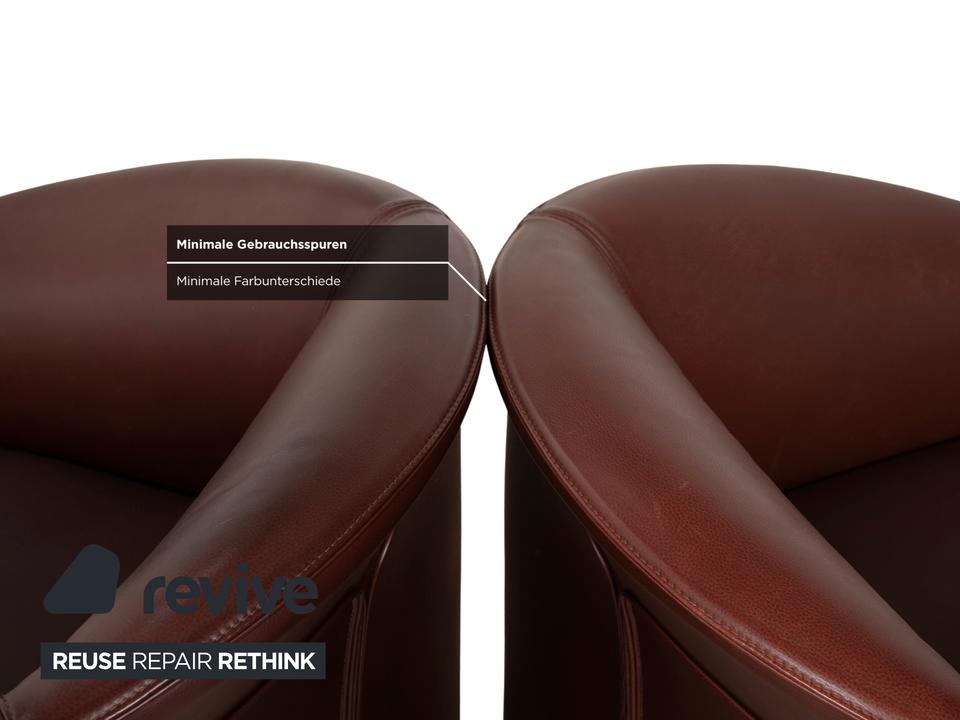 Wittmann Aura XL Leder 2x Sessel Braun Rot – Bild 10