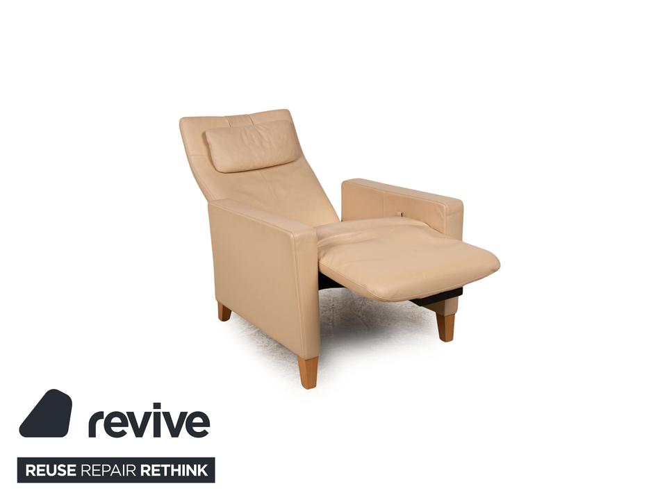 Walter Knoll Leder Sessel Beige manuelle Funktion – Bild 11
