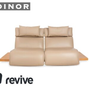 Koinor Free Motion Etino 2 Leder Holz Zweisitzer Beige