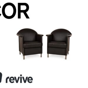 Cor Logo Leder Sessel Garnitur Braun 2x Sessel