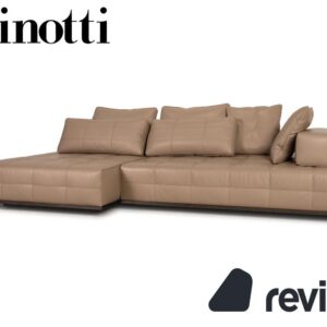 Minotti Lawrence Clan Leder Sofa Beige Ecksofa Couch