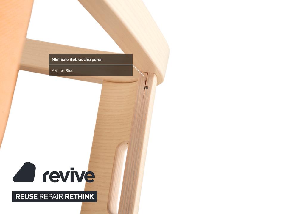 Varier Variable Holz Esche Hocker Natur Stoff Orange Apricot – Bild 6