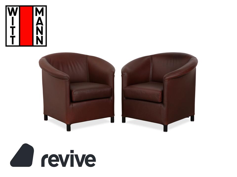 Wittmann Aura XL Leder 2x Sessel Braun Rot