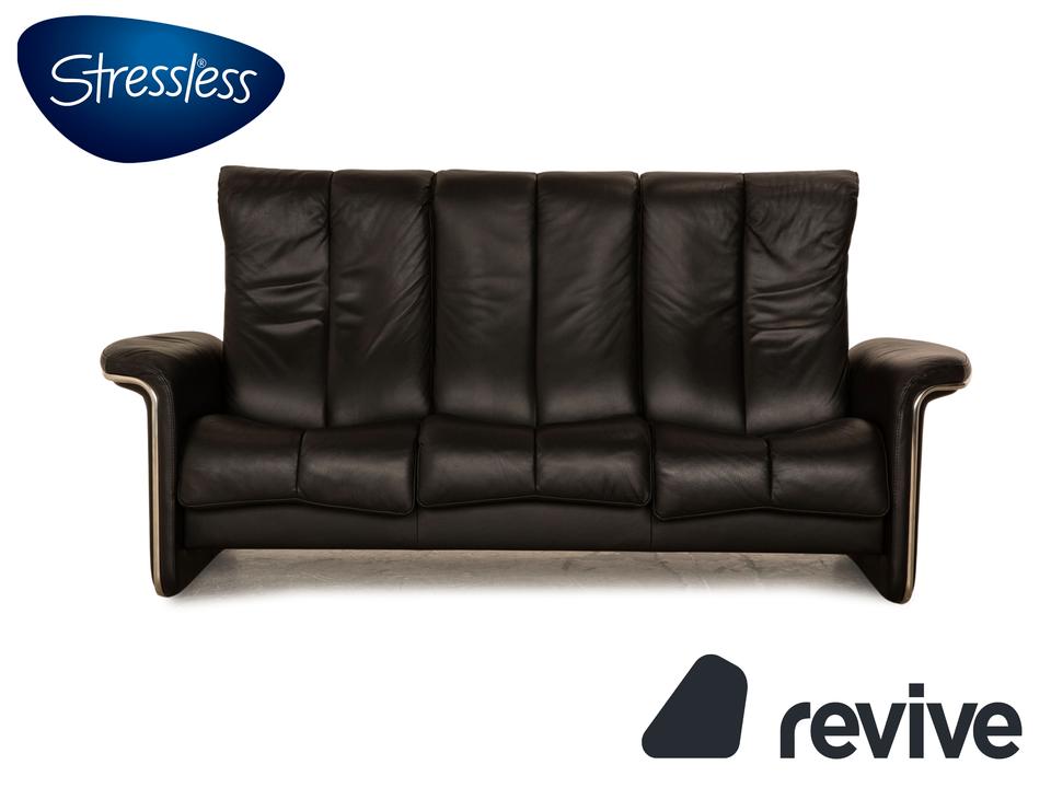 Stressless Soul Leder Dreisitzer Schwarz Sofa Couch manuelle