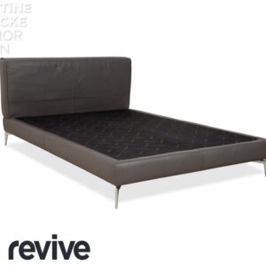 Christine Kröncke Leder Bett Braun Taupe Boxspringbett
