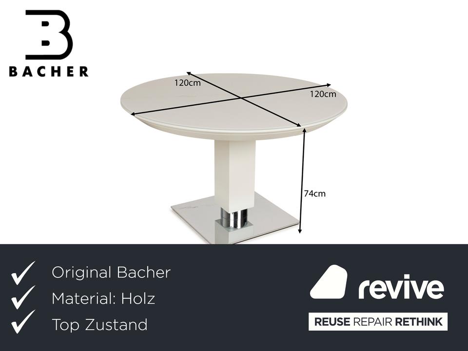 Bacher TODO Holz Glas Esstisch Weiß – Bild 2