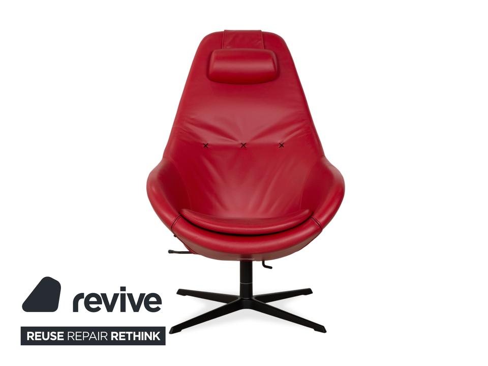 Varier Kokon Leder Sessel inkl. Hocker Rot – Bild 14