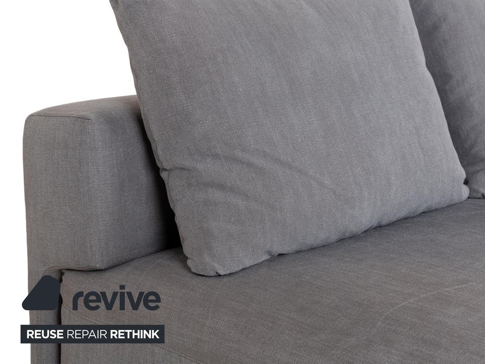 Glow In Stoff Ecksofa Grau Récamière rechts Sofa Couch – Bild 3