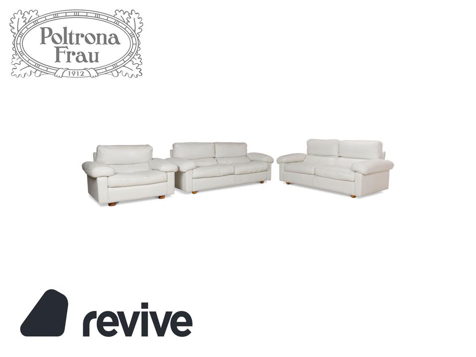 Poltrona Frau Petronio Leder Sofa Garnitur Weiß Sofa Couch