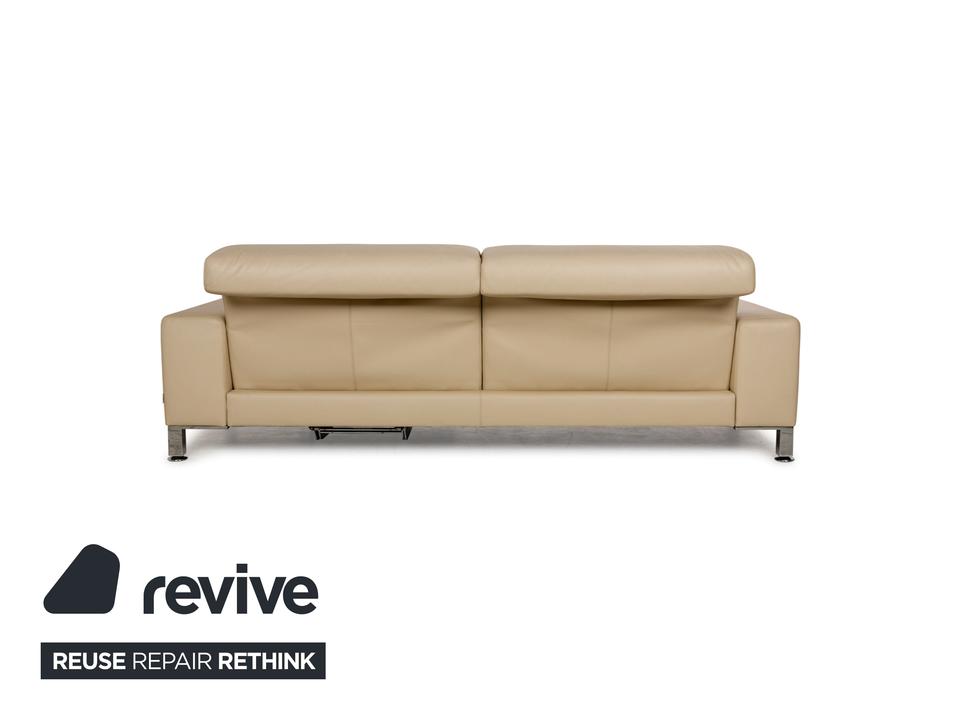 Brühl Alba Leder Dreisitzer Beige Creme manuelle Funktion Sofa – Bild 15