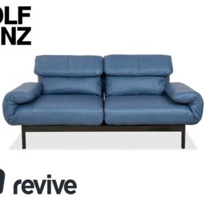 Rolf Benz Plura Zweisitzer Leder Sofa Blau manuelle Funktion ✨