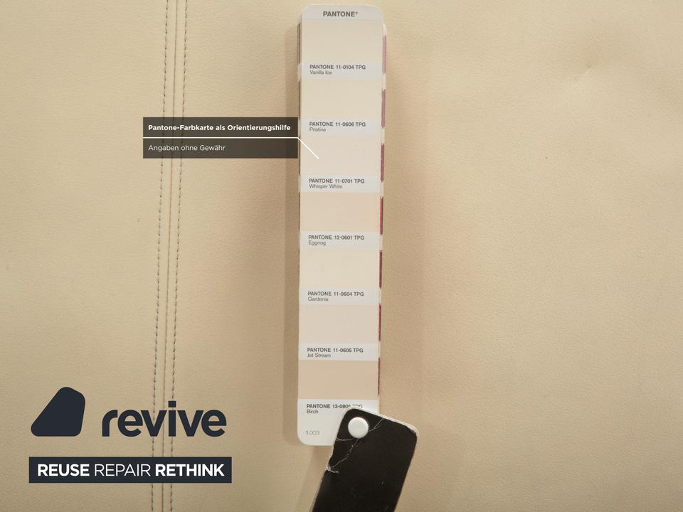 Rolf Benz 1600 Leder Hocker Creme Weiß – Bild 7