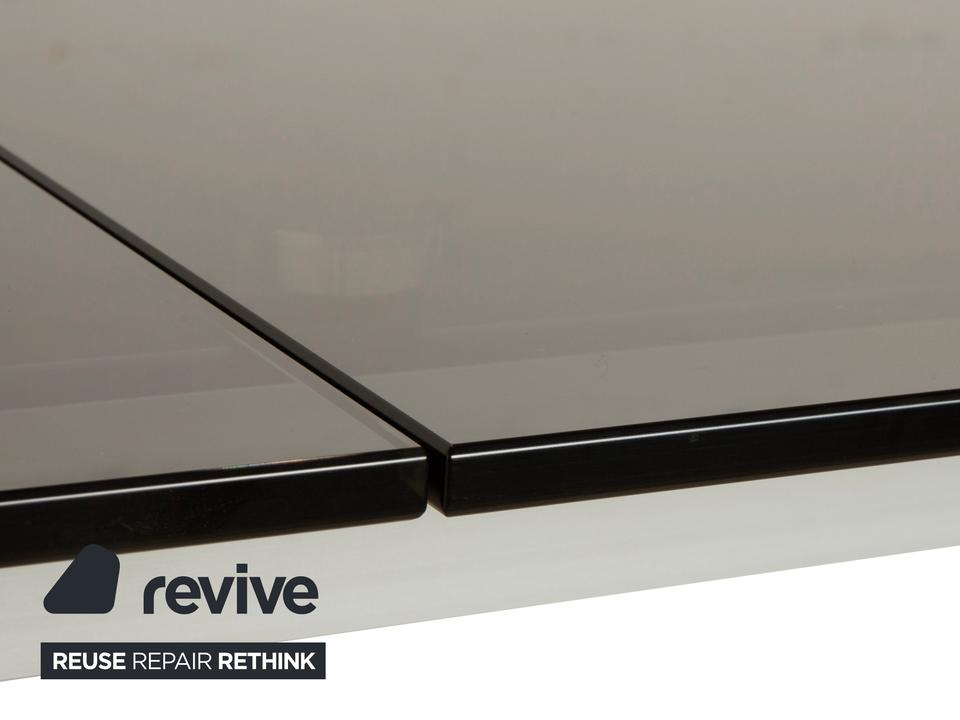 Rolf Benz Glas Esstisch Braun Ausziehfunktion Holz Rauchglas – Bild 5