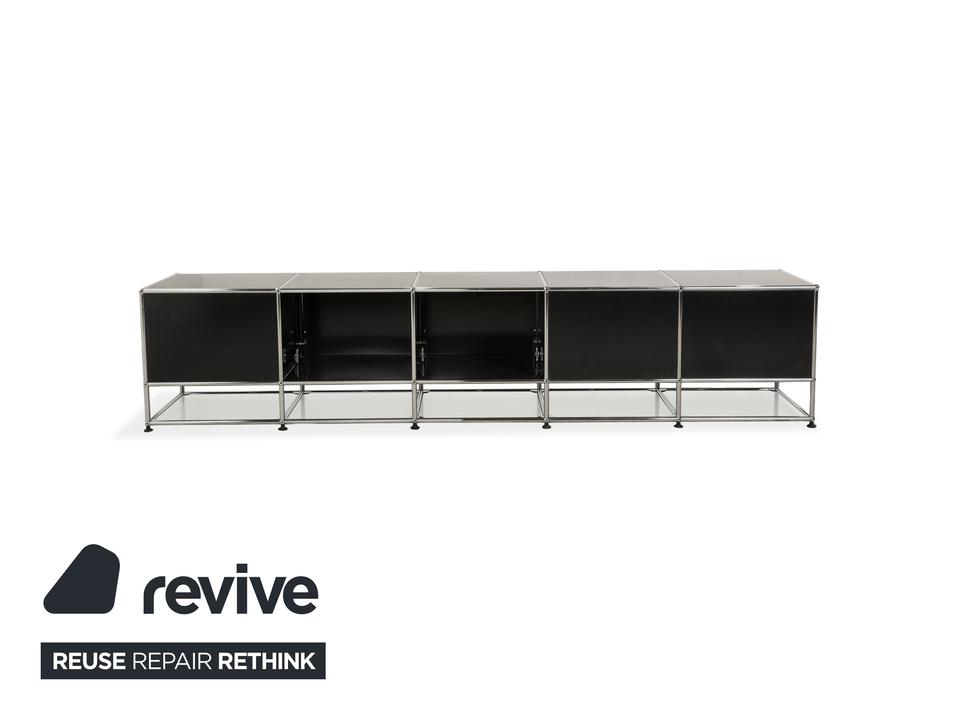 USM Haller Metall Chrom Glas Sideboard Schwarz Anthrazitgrau – Bild 14