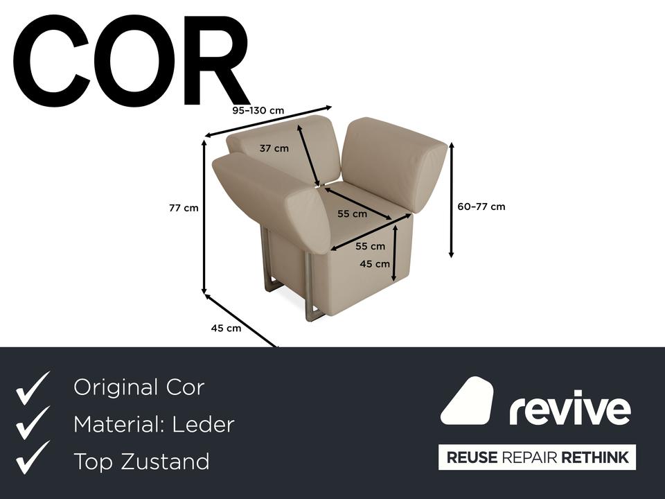 COR Clou Leder Sessel Creme manuelle Funktion – Bild 2