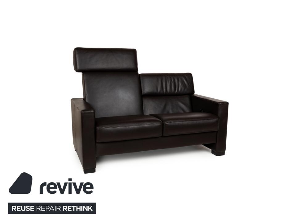 Brühl Francis Leder Zweisitzer Braun manuelle Funktion Sofa Couch – Bild 4