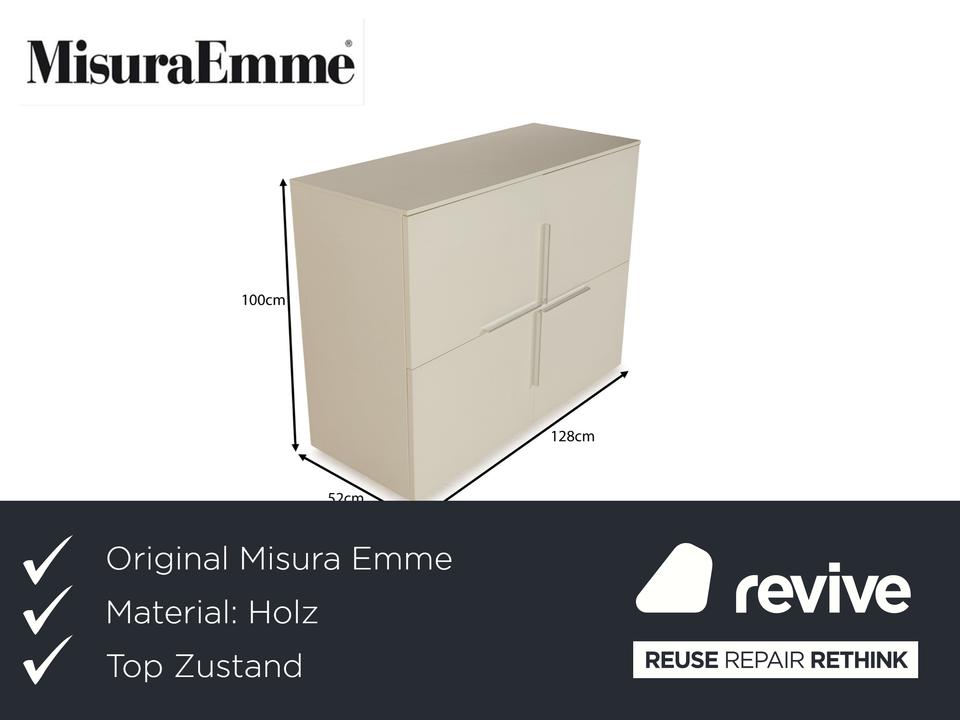 Misura Emme Plan Holz Sideboard Weiß Creme Schrankfächer – Bild 2