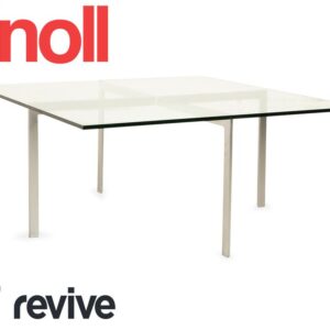 Knoll International Barcelona Glas Couchtisch Chrom