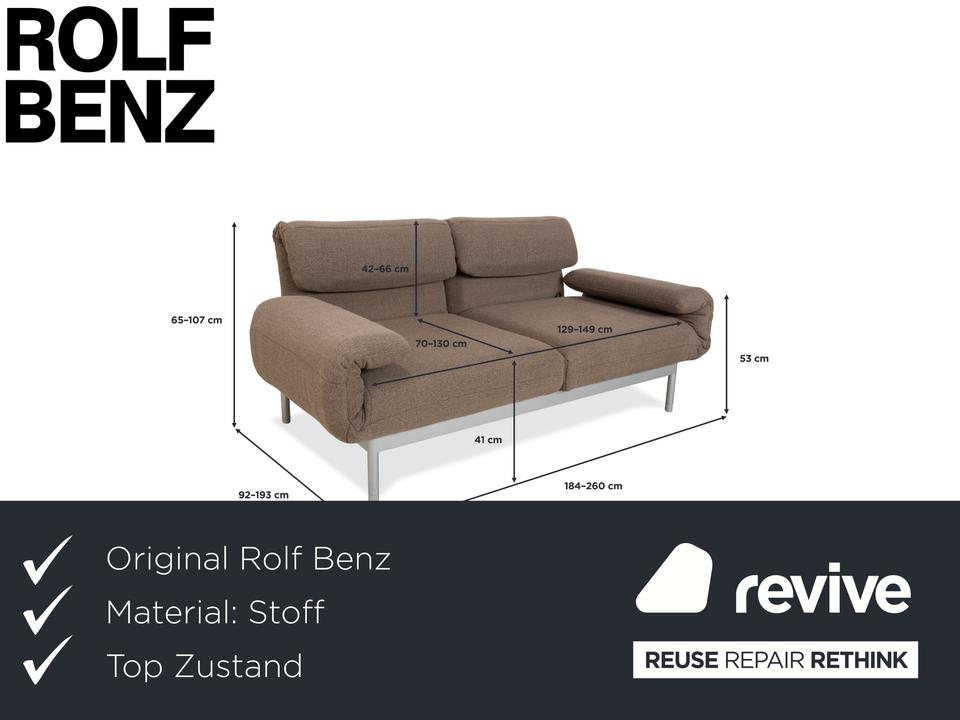 Rolf Benz Plura Stoff Zweisitzer Grau manuelle Funktion Sofa – Bild 2