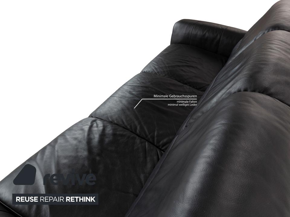 Stressless Leder Dreisitzer Schwarz Sofa Couch – Bild 7