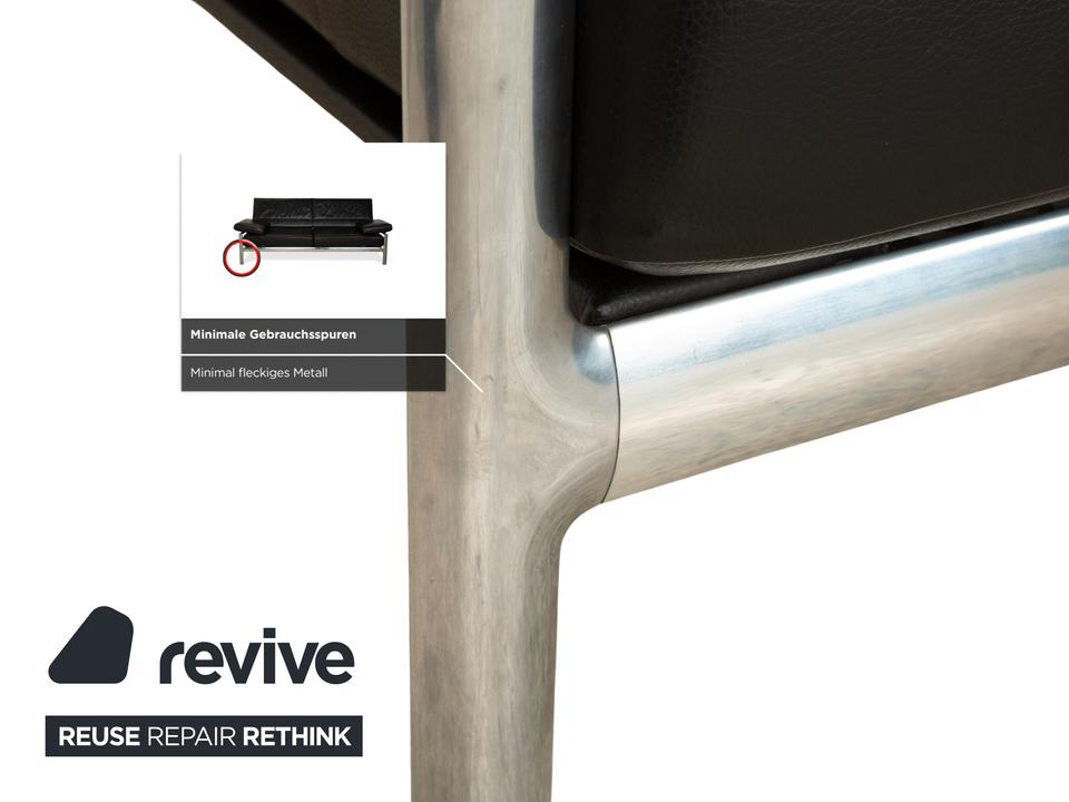 Jori Leder Zweisitzer Sessel Schwarz Sofa Couch manuelle Funktion – Bild 14