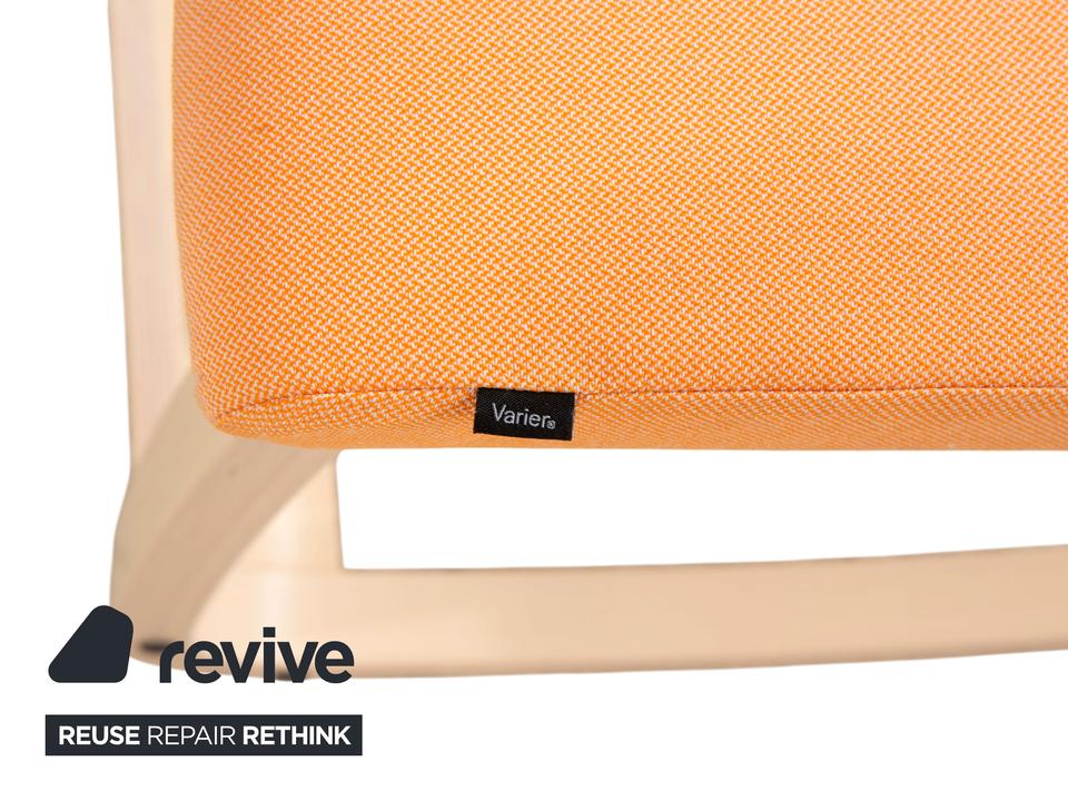 Varier Variable Holz Esche Hocker Natur Stoff Orange Apricot – Bild 8