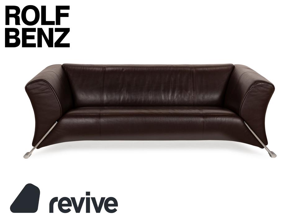 Rolf Benz 322 Leder Dreisitzer Braun Sofa Couch
