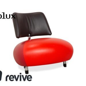 Leolux Pallone Leder Sessel Rot Orange Dunkelgrau
