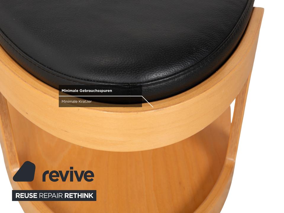 Stressless Arion Holz Leder Hocker Couchtisch Schwarz Rollen – Bild 6