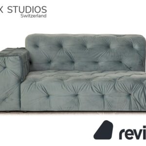 IconX STUDIOS Venus Samt Stoff Liege Blau