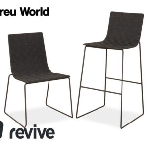 Andreu World Trenza Metall Stuhl Hocker Dunkelgrau Anthrazit