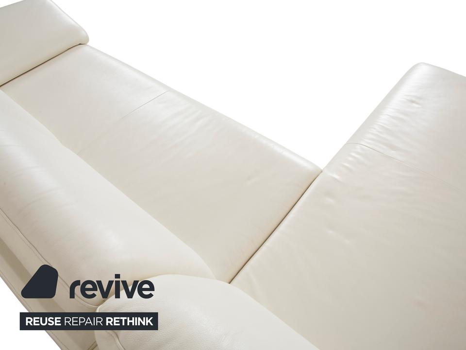 Willi Schillig Loop Leder Ecksofa Creme Sofa Couch manuelle – Bild 8