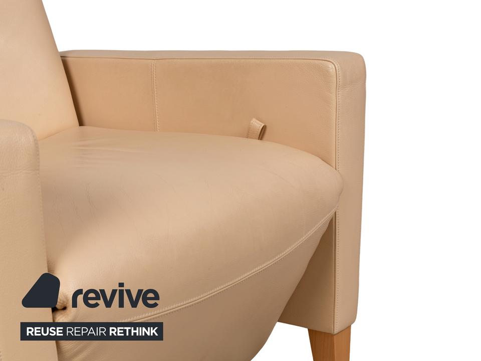 Walter Knoll Leder Sessel Beige manuelle Funktion – Bild 4