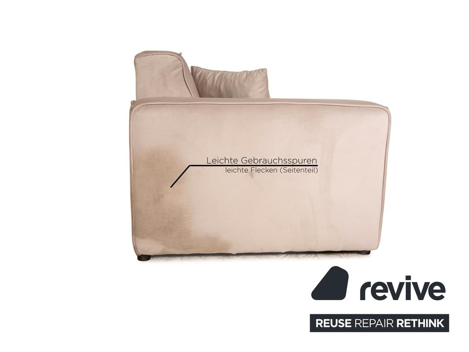 IconX STUDIOS Beluga Samt Stoff Viersitzer Sofa Couch Beige – Bild 5