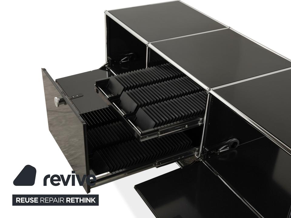 USM Haller Metall Chrom Glas Sideboard Schwarz Anthrazitgrau – Bild 6