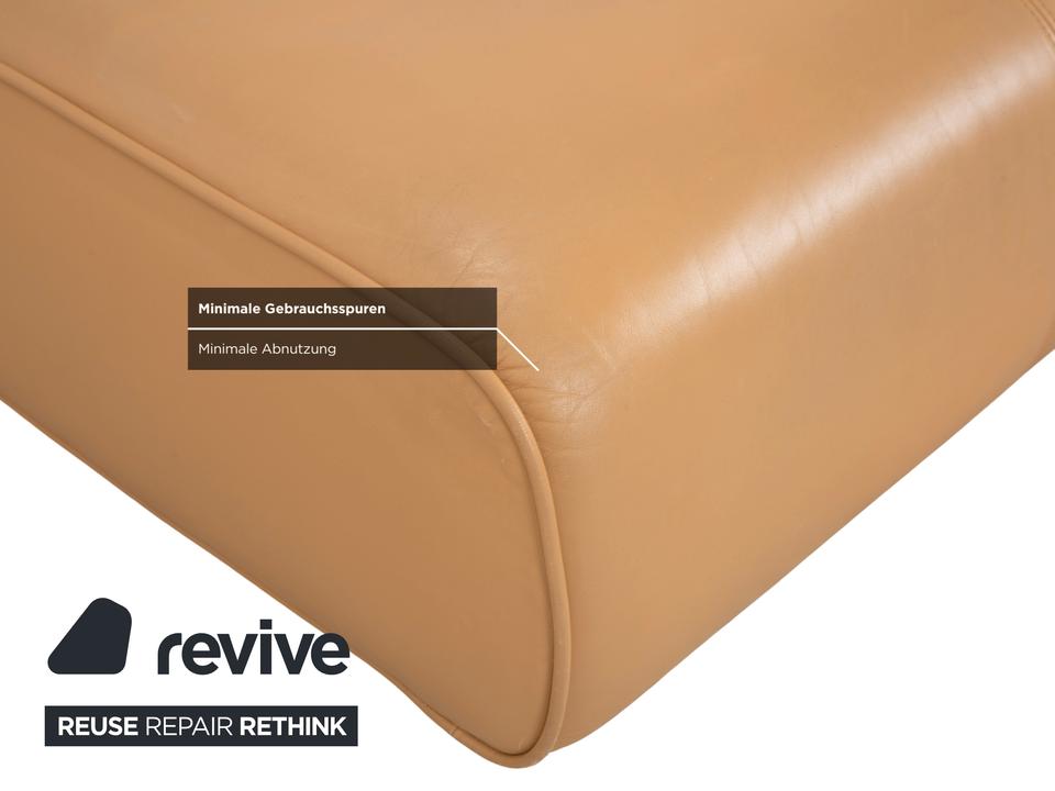 Rolf Benz 6300 Leder Hocker Braun Beige Sand Camel – Bild 5