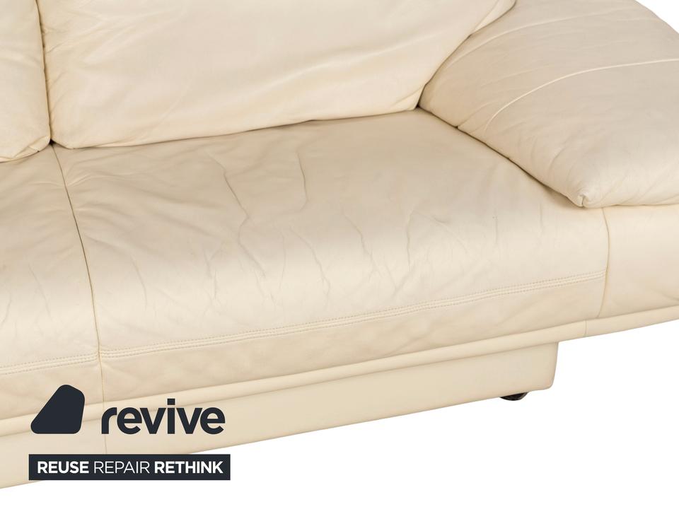 Rolf Benz 345 Leder Zweisitzer Creme Sofa Couch – Bild 4