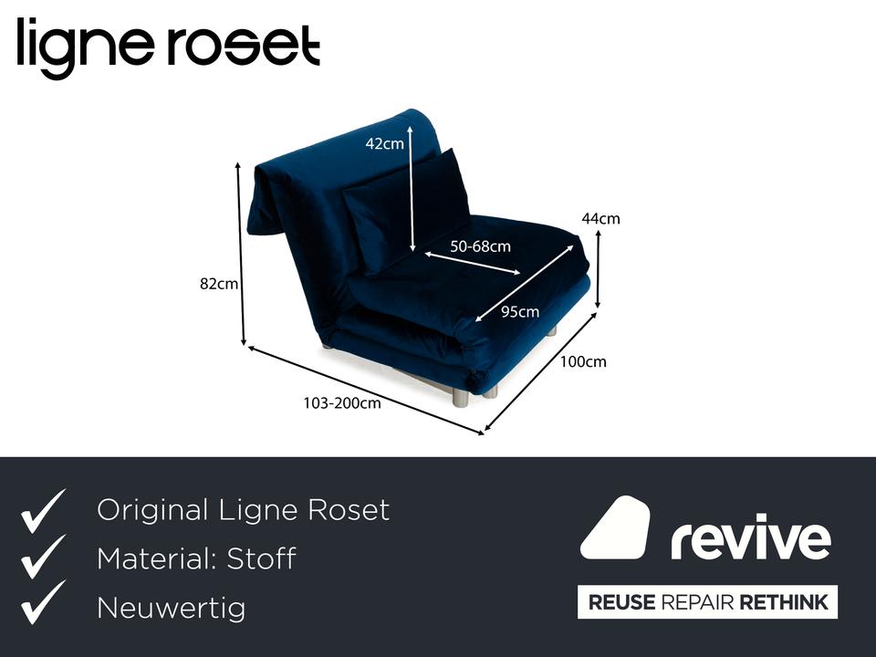 Ligne Roset Multy Stoff Sessel Blau Schlaffunktion Neubezug ✨ – Bild 2